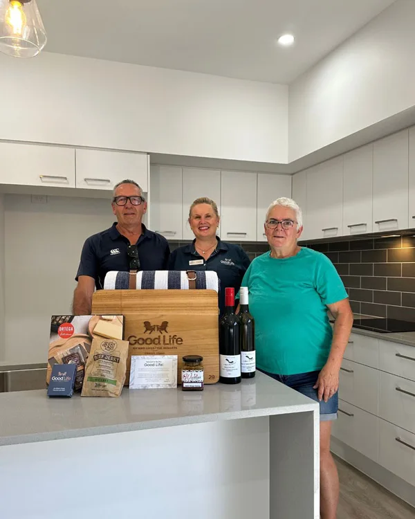 Ken and Meg in the kitchen of their new home