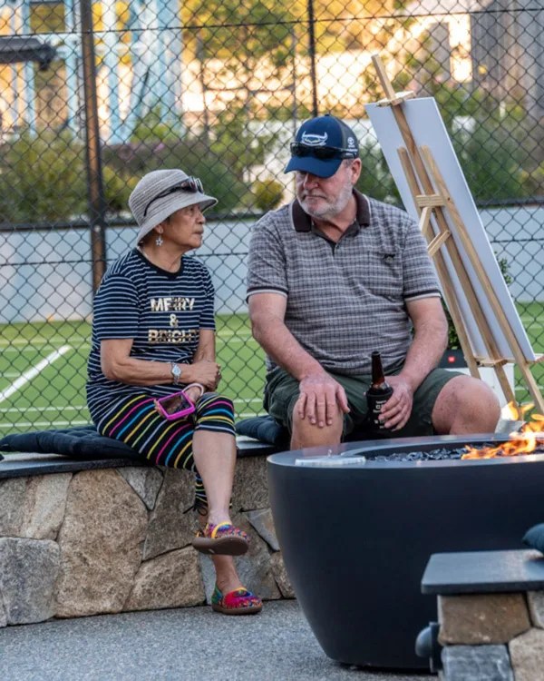 Residents around the new fire pit