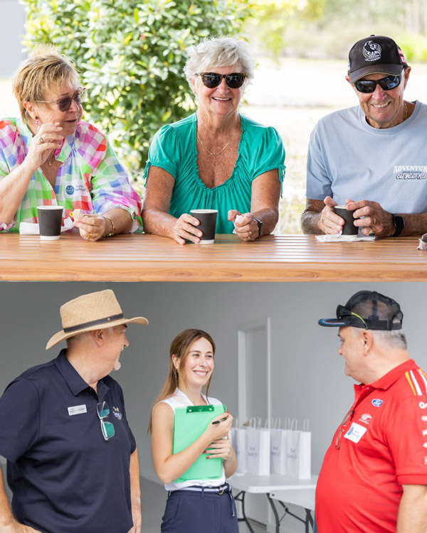 Bella Berta with visitors at the Good Life RV and Lifestyle Resorts Howard open day