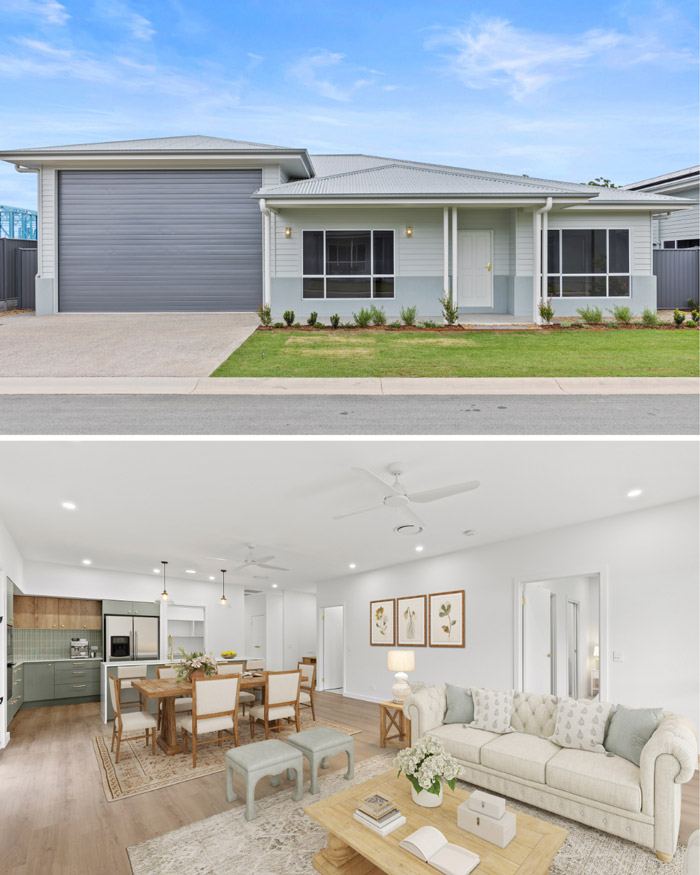 Exterior of Display Home 53 at Good Life Fraser Coast featuring the Traditional colour scheme.
